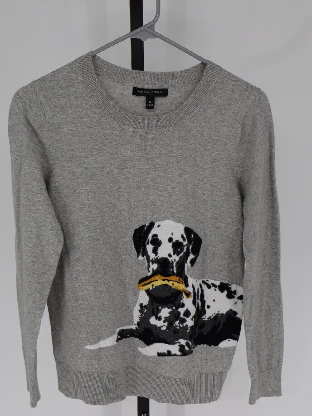 Banana Republic Cotton sweater Damation Dog intarsia Design  Size